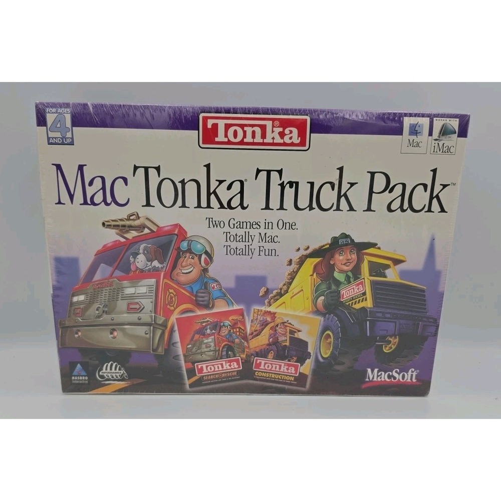 Vintage Mac Tonka Truck Pack 2001 Apple Macintosh Sealed New Big Box MacSoft